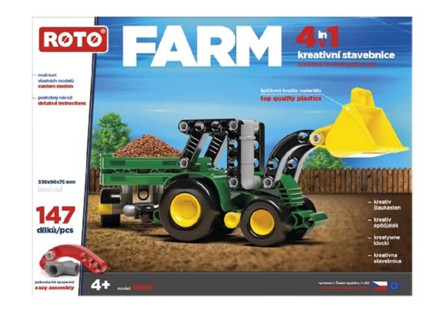 Efko Stavebnice Roto 4v1 FARM - Farmářská technika - 147 dílků