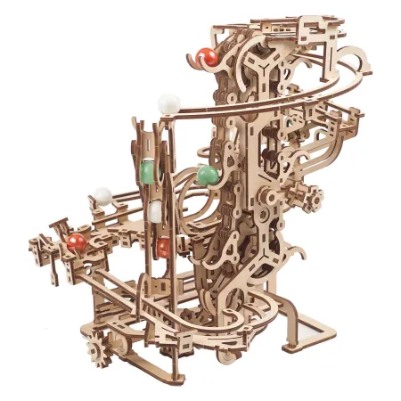 UGEARS 3D dřevěné mechanické puzzle - Kuličková dráha řetězová