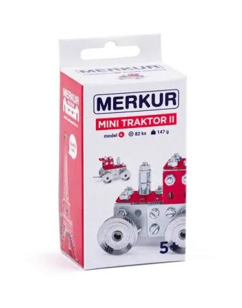 Merkur stavebnice Mini 54 - Traktor s vlekem - 82 dílků