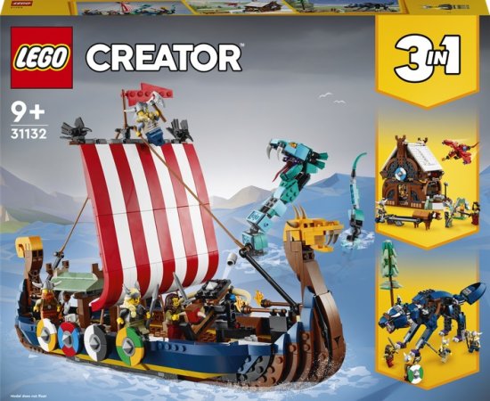 LEGO Creator 31132 - Vikingská loď a mořský had 3v1