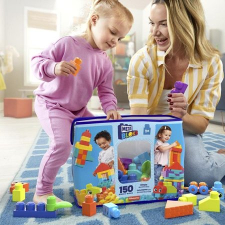 Mattel Stavebnice Mega Bloks - Pořádně velký pytel kostek - modrý - 150 ks