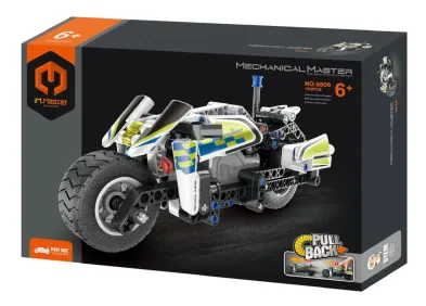 iM.Master Stavebnice Mechanical Master - Policejní motorka na zpětné natažení - 193 dílků