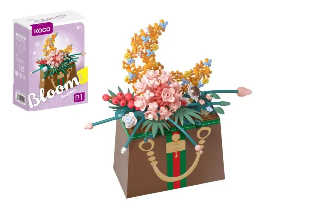 KOCO Stavebnice mini - Květina v kabelce - 245 dílků
