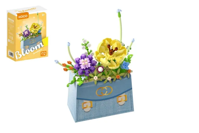 KOCO Stavebnice mini - Květina v kabelce - 223 dílků