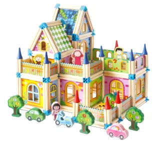 2Kids Toys Dřevěná stavebnice - Zámek barevný