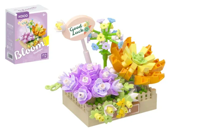 KOCO Stavebnice mini - Květinové aranžmá sukulentů - 295 dílků