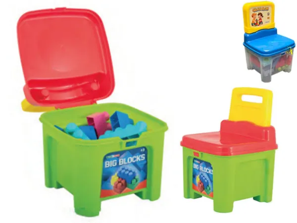 Mikro trading Plastová židlička se stavebními kostkami - 22 ks