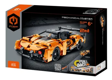iM.Master Stavebnice Mechanical Master - Auto na zpětné natažení 2v1 - 278 dílků - oranžová